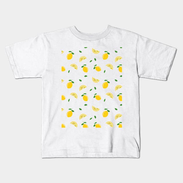 Lemon pattern Kids T-Shirt by Nevervand